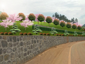 斜坡绿化景观设计效果图