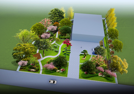 别墅庭院绿化景观设计效果图