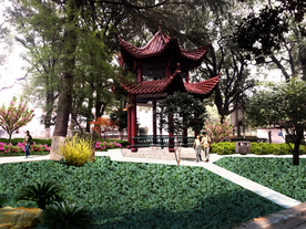 校园玉龙草景观设计效果图