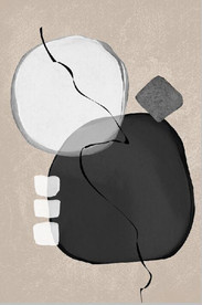 北欧抽象几何油画玄关装饰画