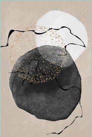 北欧抽象几何油画玄关装饰画