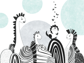 卡通恐龙背景墙