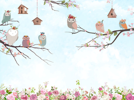 卡通动物背景墙