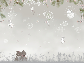 卡通动物背景墙