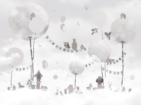 卡通动物背景墙