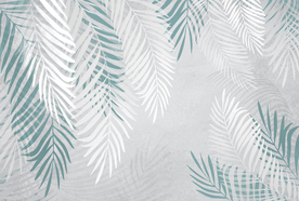 手绘北欧复古植物树叶花卉背景墙