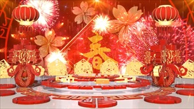 春晚舞台背景视频 新年视频