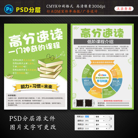 高分速度教育行业宣传单海报设计