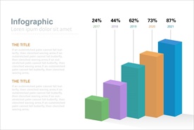 商务PPT柱状图信息图表百分比