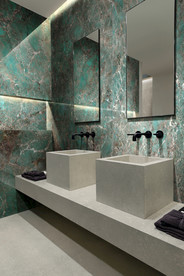 岩板瓷砖空间效果图 亚马逊绿