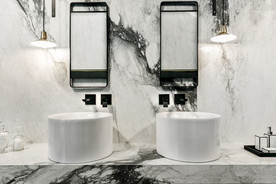 岩板瓷砖空间效果图 熊猫白