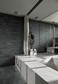 岩板瓷砖空间效果图 自然黛蓝