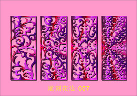 中式镂空花型 底纹边框 雕刻花