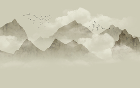 禅意山水背景墙