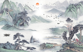 新中式电视背景墙