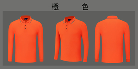 橙色长袖POLO衫图片