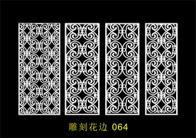 中式镂空花型 底纹边框 雕刻花