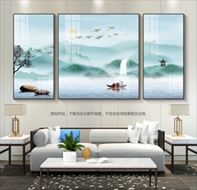 新中式山水画意境客厅装饰画