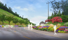 道路花境景观设计效果图
