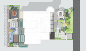 水彩风别墅庭院景观设计平面图