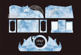 蓝色渲染婚礼   欧式婚礼背景