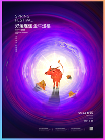 新年牛年创意海报