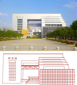 广西财经学院建筑物线稿图
