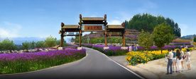 景区竹门楼景观设计效果图