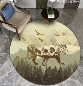 北欧几何抽象地毯