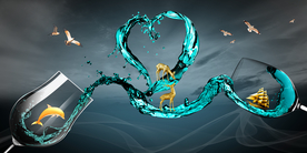 蓝色高脚杯玄关