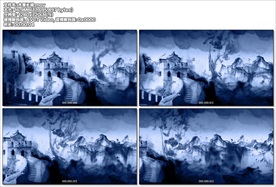 720P高清中国风水墨长城片头