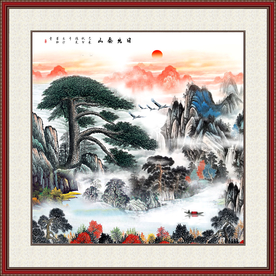 五岳独尊鸿运当头泰山装饰画