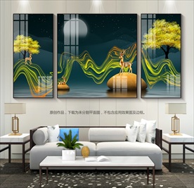 现代轻奢装饰画流金装饰画