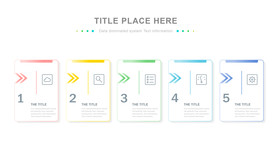 PPT五个分项信息图表流程图