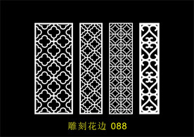 中式镂空花型 底纹边框 雕刻花