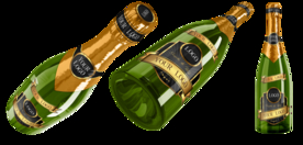 香槟酒瓶不同角度包装PSD模板