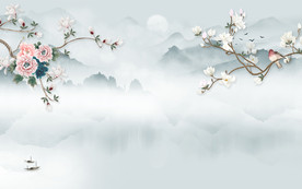 新中式新款山水画 TIF分层