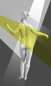 几何黑白石膏人物玄关装饰画