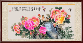 高清手绘牡丹装饰画