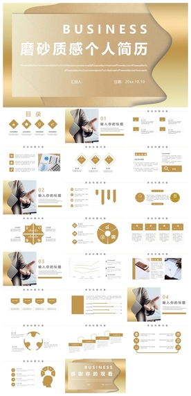 求职学生个人简历PPT素材