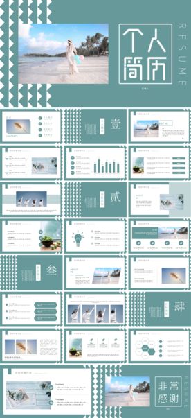 求职学生个人简历PPT素材