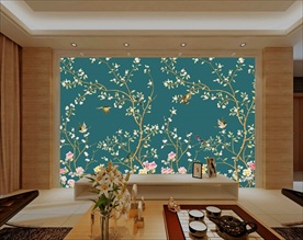 花鸟电视背景墙