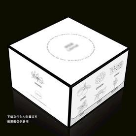 黑白简约香料系列蛋糕盒