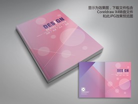 粉色抽象图形画册封面