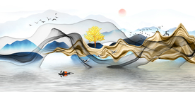 装饰画 山水 横图