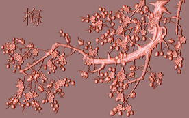 梅花铜雕背景墙