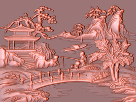 古典山水风光铜雕