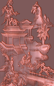 铜雕山水人物玄关