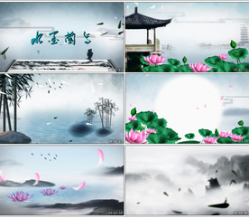 水墨兰亭 古典舞蹈舞美背景视频