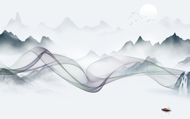 简约新款山水新画 TIF分层